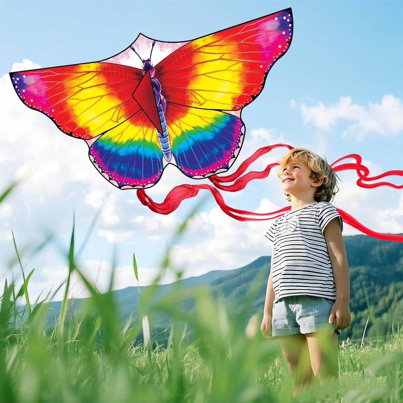 FejoHify Large Butterfly Kite for Kids & Adults, 55" x 28" Easy to Fly Single Line Kite for Kids Ages 4-8, 8-12, Comes with 300 FT Kite String Handle - Image 2